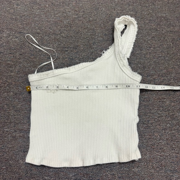 Urban Outfitters Ribbed One Shoulder White Crop Top Size Small - Picture 4 of 7